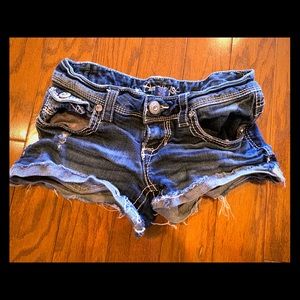 Size 0 denim short shorts